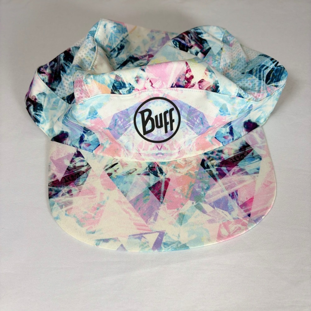 Buff Pack Run Cap Geometric Diamond Print Lightweight Running Hat Adjustable